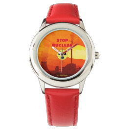 ' Stop Nuclear ' montre zazzle - femme - enfant 腕時計
