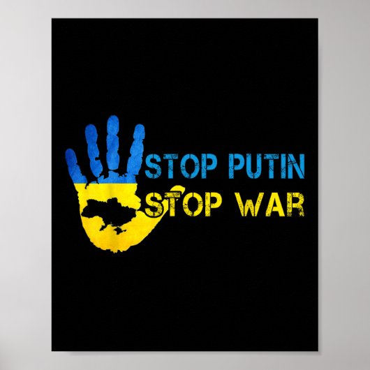 Stop Putin Stop War Support Ukraine I Stand With U ポスター (正面)
