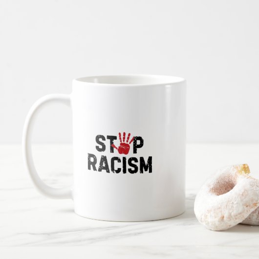 stop racism  コーヒーマグカップ (ドーナツ)