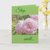 "STOP...SMELL...AND REMEMBER THE ROSE'S SWEET ..." カード (黄色い花)