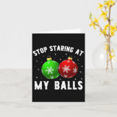 Stop Staring At My Funny Dirty Christmas Adult Hum カード (黄色い花)