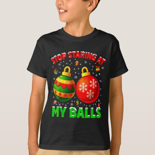 Stop Staring At My Pjs Pajamas Christmas Xmas Men  Tシャツ (正面)