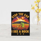 Stop The Car I See A Rock Sarcastic T-rex Asteroid カード (黄色い花)