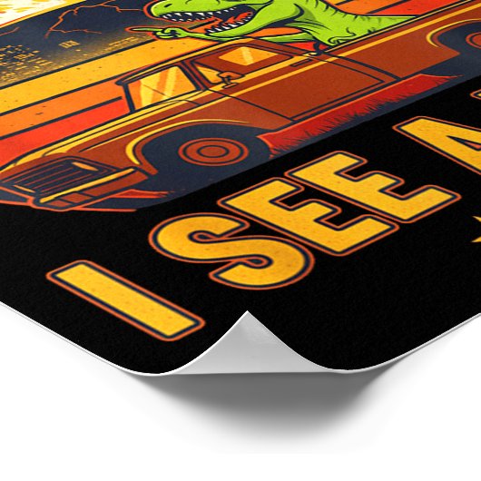 Stop The Car I See A Rock Sarcastic T-rex Asteroid ポスター (角)