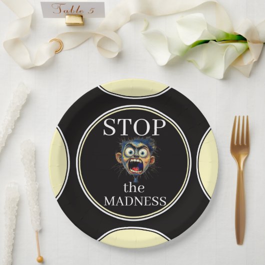 Stop the Madness Paper Plate ペーパープレート (ウェディング)