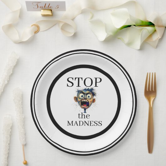 Stop the Madness Paper Plate ペーパープレート (ウェディング)