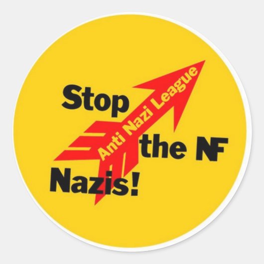Stop the National Front Nazis! ラウンドシール (正面)