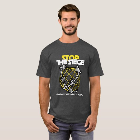 Stop The Siege FAMINE IN Gaza Starvation  Tシャツ (正面フル)