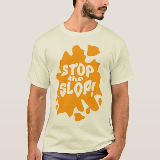  Stop the Slop Anti AI Design Statement Tシャツ (正面)