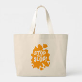 Stop the Slop Epic Anti AI Design Statement Logo ラージトートバッグ (裏面)
