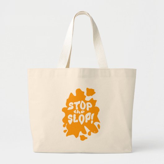 Stop the Slop Epic Anti AI Design Statement Logo ラージトートバッグ (正面)