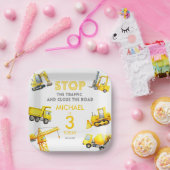 Stop The Traffic Construction Trucks Birthday ペーパープレート (パーティー)