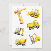 Stop The Traffic Construction Trucks Birthday 招待状 (裏面)