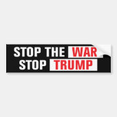 Stop The War Stop Trump Anti-War バンパーステッカー (正面)