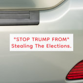 STOP TRUMP 選挙の不正 Hankamer Artjunkhaus FUN バンパーステッカー (車上)