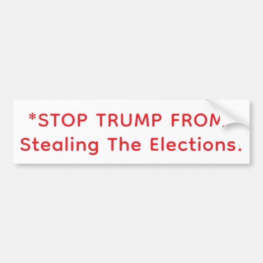 STOP TRUMP 選挙の不正 Hankamer Artjunkhaus FUN バンパーステッカー (正面)