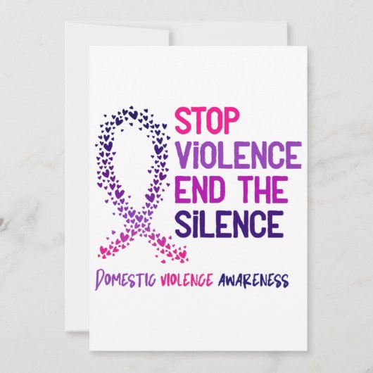 Stop Violence and the Silence Domestic Violence Aw 招待状 (正面)