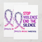Stop Violence and the Silence Domestic Violence Aw 招待状 (正面/裏面)