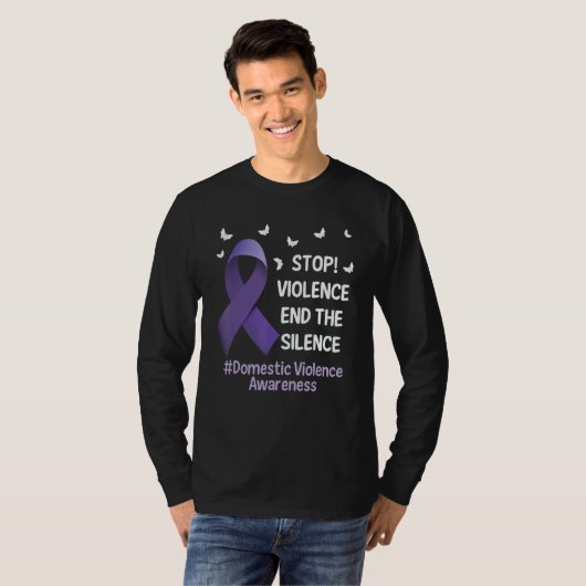Stop Violence End Silence Domestic Violence Suppor Tシャツ (正面フル)