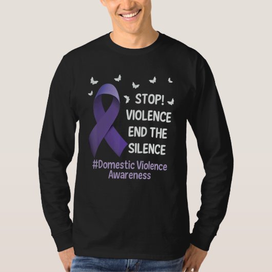 Stop Violence End Silence Domestic Violence Suppor Tシャツ (正面)
