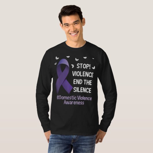 Stop Violence End Silence Domestic Violence Suppor Tシャツ (正面フル)