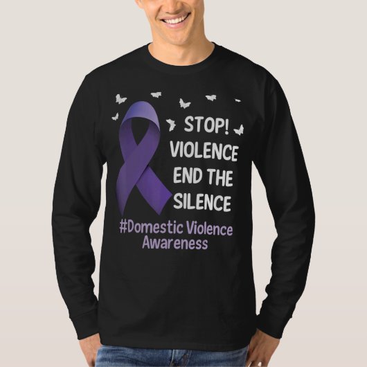 Stop Violence End Silence Domestic Violence Suppor Tシャツ (正面)