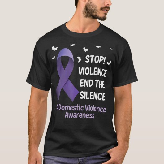 Stop Violence End Silence Domestic Violence Suppor Tシャツ (正面)