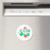 Stop War – 太い手形の反戦グラフィックデザイン マグネット (インサイチュ (食洗機))