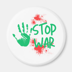 Stop War – 太い手形の反戦グラフィックデザイン マグネット