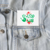 Stop War – 太い手形を使った反戦グラフィックデザイン 缶バッジ (インサイチュ)