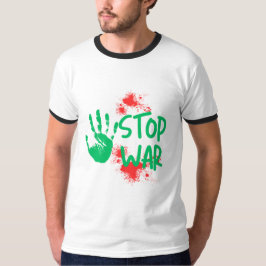 Stop War – 太い手形を使った反戦グラフィックデザイン Tシャツ