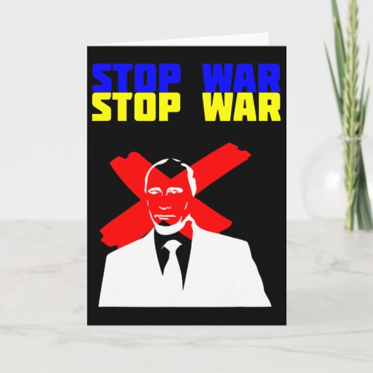 Stop War Anti Putin Face Ukrainian Flag  カード (正面)