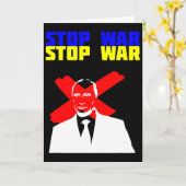 Stop War Anti Putin Face Ukrainian Flag  カード (黄色い花)