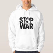 stop war, black and white, T-Shirt パーカ (正面)