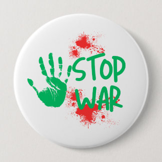 Stop War – Bold Handprint Anti-War Graphic Design 缶バッジ