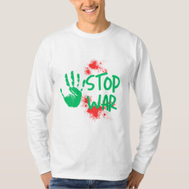 Stop War – Bold Handprint Anti-War Graphic Design Tシャツ