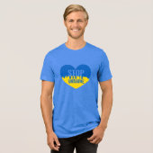 Stop War in Ukraine. I support Ukraine. トライブレンドＴシャツ (正面全面)