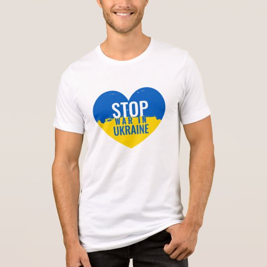 Stop War in Ukraine. I support Ukraine. トライブレンドＴシャツ (正面)