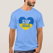 Stop War in Ukraine. I support Ukraine. Tシャツ (正面)