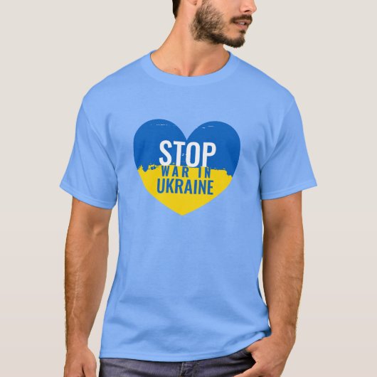 Stop War in Ukraine. I support Ukraine. Tシャツ (正面)