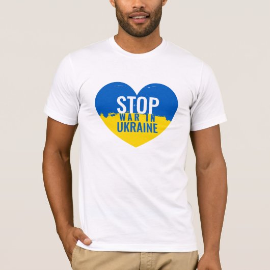 Stop War in Ukraine. I support Ukraine. Tシャツ (正面)