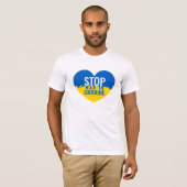 Stop War in Ukraine. I support Ukraine. Tシャツ (正面フル)