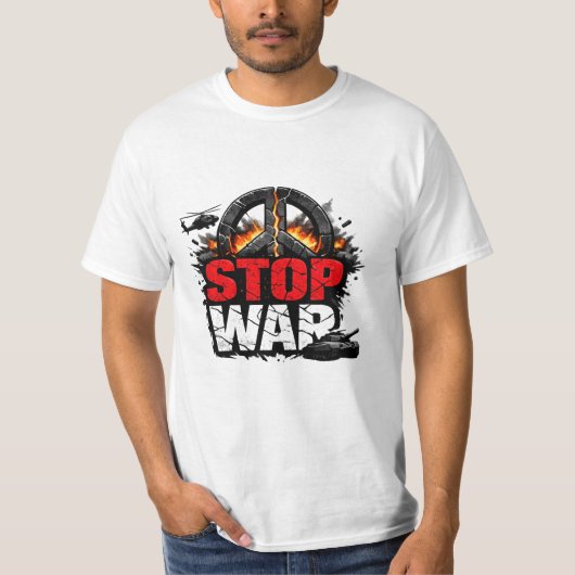 Stop War Peace Graphic T-Shirt – Stand for Peace Tシャツ (正面)