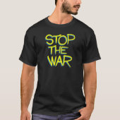 stop war peace symbol ukraine flag text message tシャツ (正面)