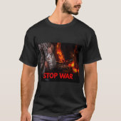 Stop War, Stand With Ukraine, Support Ukraine, Tシャツ (正面)