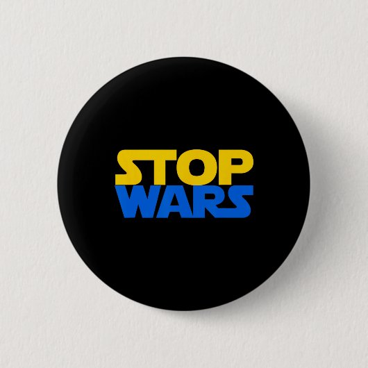 Stop Wars Ukraine Slava Ukrainian Flag Sunflower U 缶バッジ (正面)