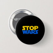 Stop Wars Ukraine Slava Ukrainian Flag Sunflower U 缶バッジ (正面&裏面)