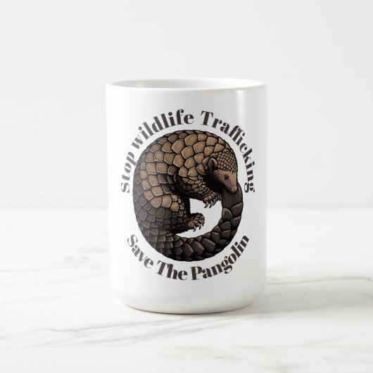 Stop wildlife trafficking - Save the pangolin  コーヒーマグカップ (中央)