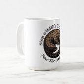 Stop wildlife trafficking - Save the pangolin  コーヒーマグカップ (正面左)