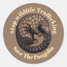 Stop wildlife trafficking - Save the pangolin  ラウンドシール
